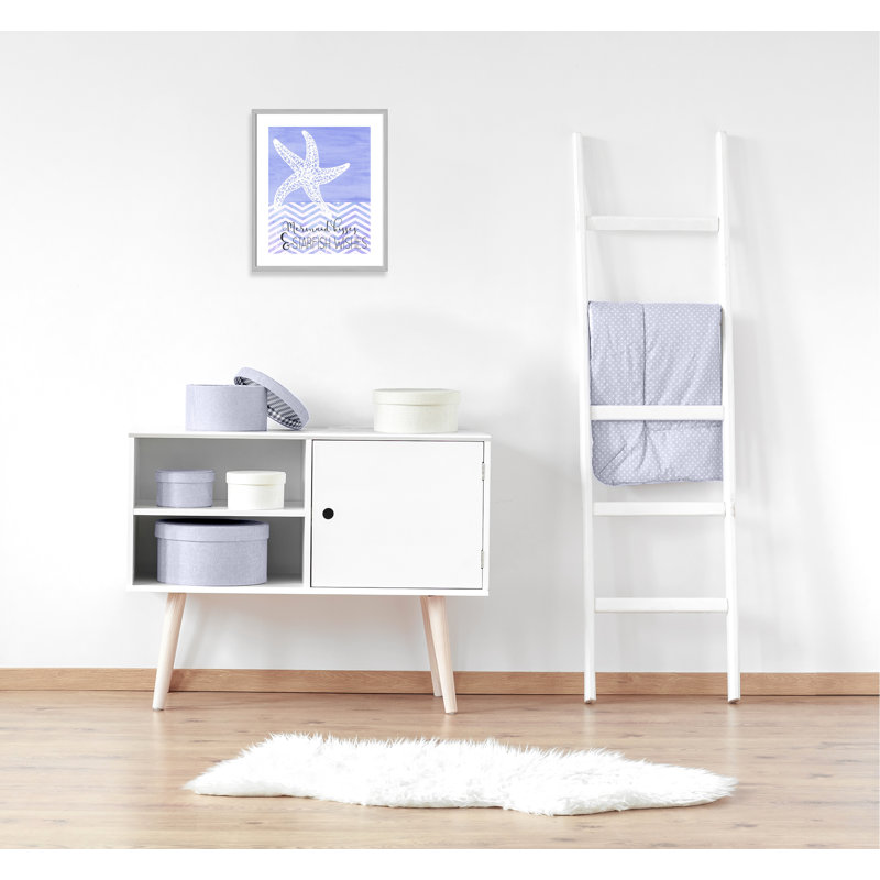 Adhésif décoratif «Mermaid Kisses», H 24,5 po x l 20,5 po x P 1,18 po, Encadré de boîte argent