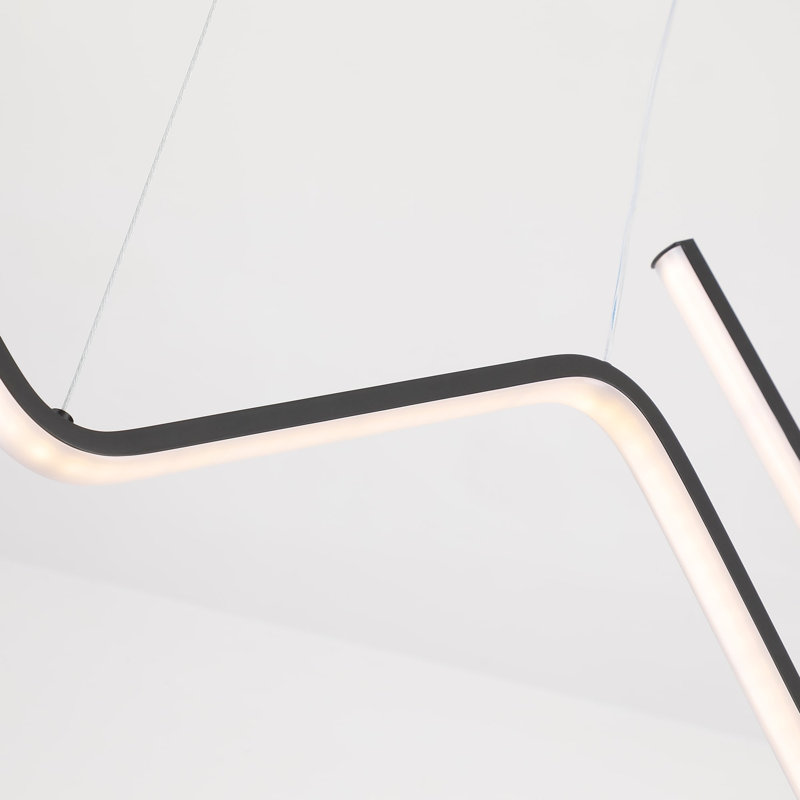 Kaonou 2 - Light Wave LED Linear Sci-fi Lighting Fixture Adjustable Height Modern Kitchen Island