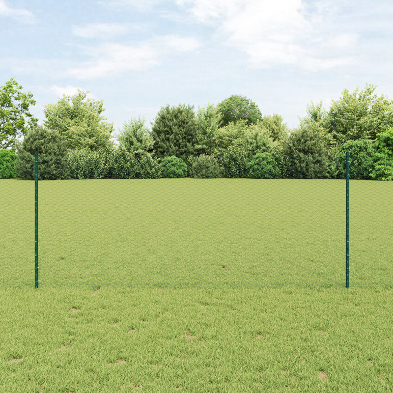 Fence with Post Segment Outdoor Barrier Garden Terrace Divider Boundary, 100cm H x 1000cm W, Green