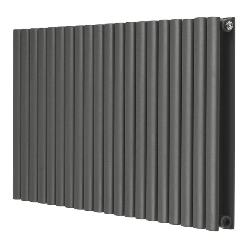 Shirly Horizontal Oval Panel Radiators, Anthracite, 60cm H x 118cm W, 2