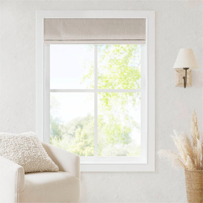1 PCS 34x64" Total Blackout Cordless Roman Shade Linen