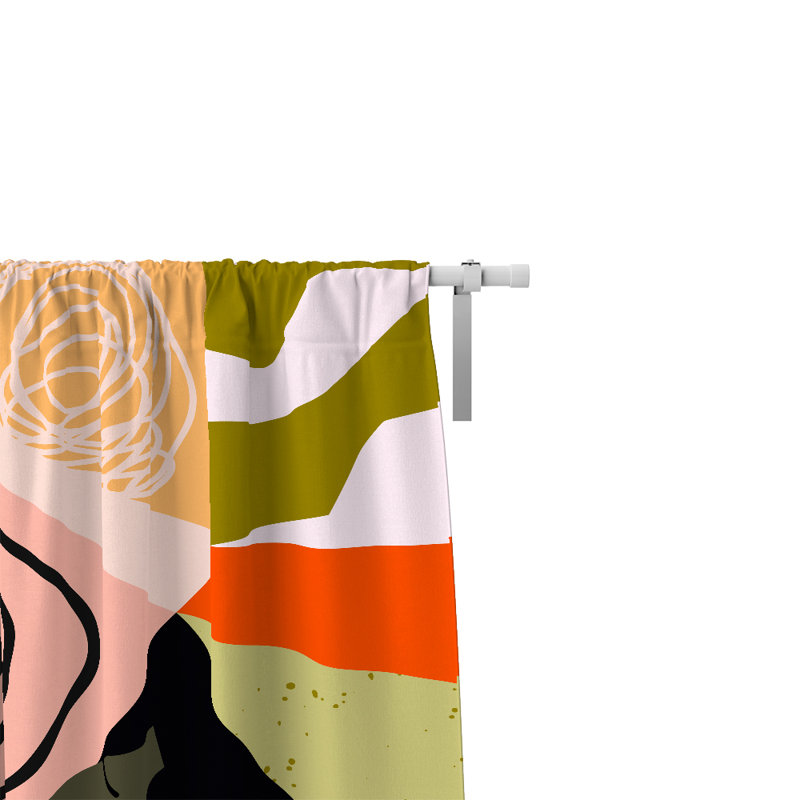 Panneaux de rideaux géométriques semi-transparents, l 40 po x L 82 po
