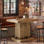 Table de bar rectangulaire 47 po, table bistro industrielle avec repose-pieds en métal