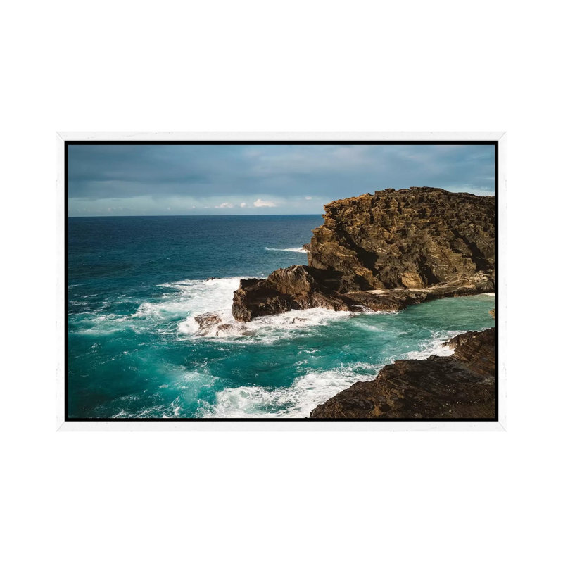 Oahu Hawaii V by Bethany Young - Print on Canvas, 66.04cm H x 101.6cm W x 3.81cm D, White Framed
