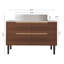 Meuble-lavabo de 36 pouces avec lavabo intégré en céramique et tiroirs à fermeture en douceur, autoportant ou mural pour une conception polyvalente