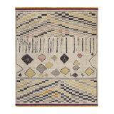 Moroccan Hand Knotted Geometric Area Rug