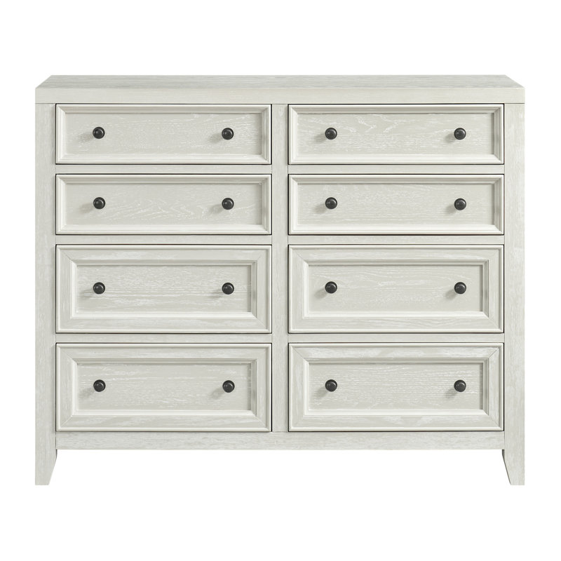 Commode 8 tiroirs Gypse, Blanc