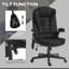 Fauteuil de bureau avec chauffage et massage, inclinable, rembourré, siège réglable, massage noir pour utilisation chaleur, fonction, hauteur,