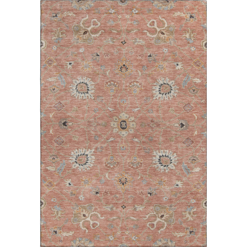 Premium Machine Washable Ducote AMF1137 Global Rug, Rectangle 8' x 10'