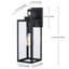 Lanterne murale d'extérieur 1 lumière noir mat avec abat-jour en verre transparent-1342727959