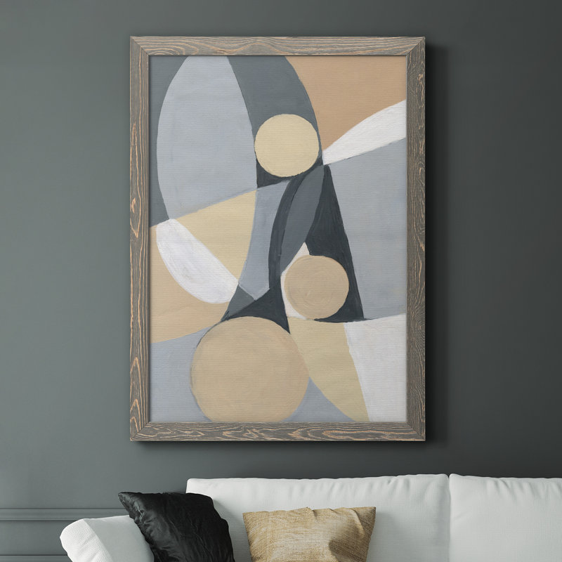 Millenium I - Peinture sur toile encadrée, Toile avec cadre gris, H 37,5 po x l 27,5 po x P 1,5 po