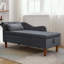 Chaise longue en velours avec rangement, coussin et garniture cloutée-75871880