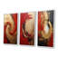 «Red Gold Fusion Spiral» - ensemble de 3 toiles abstraites - ensemble d'art mural moderne-808419630-808419621