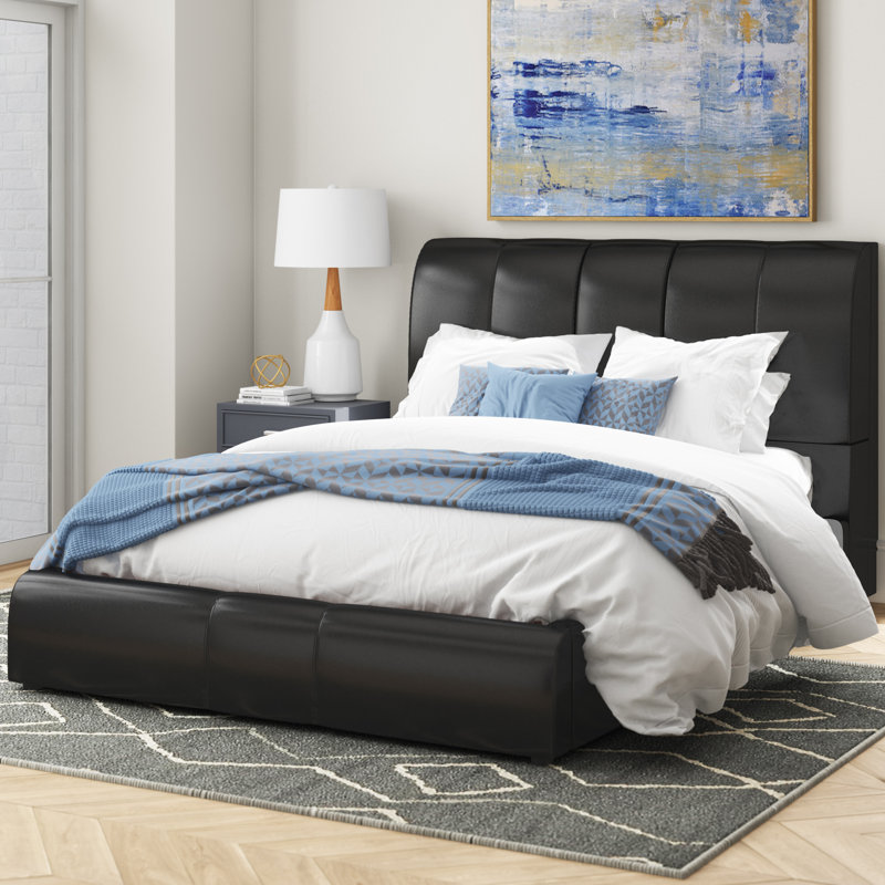 Horsley Vegan Leather Platform Storage Bed, Queen