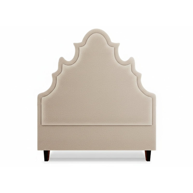 Tête de lit tapissier Vogel, Double, Vanille Metrolinen, Blanc antique