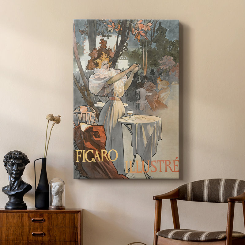 Figaro illustré - galerie tendue sur toile par Alphonse Mucha, 18 x 27