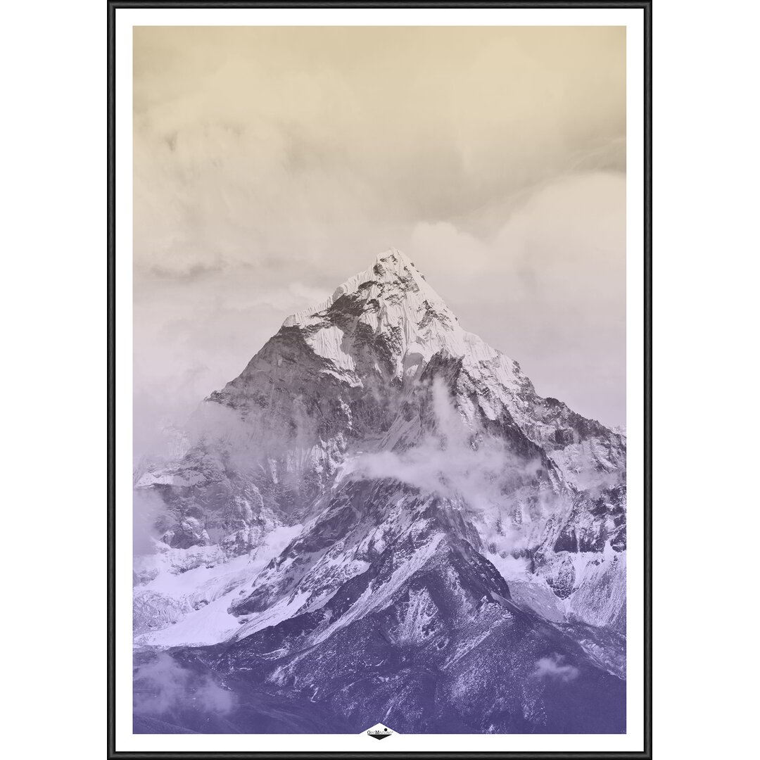 Gerahmtes Poster Bergspitze, Grafikdruck