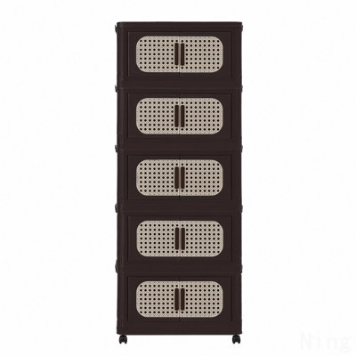 Stackable Mobile Layered PP Drawer Organizer Unit - Brown