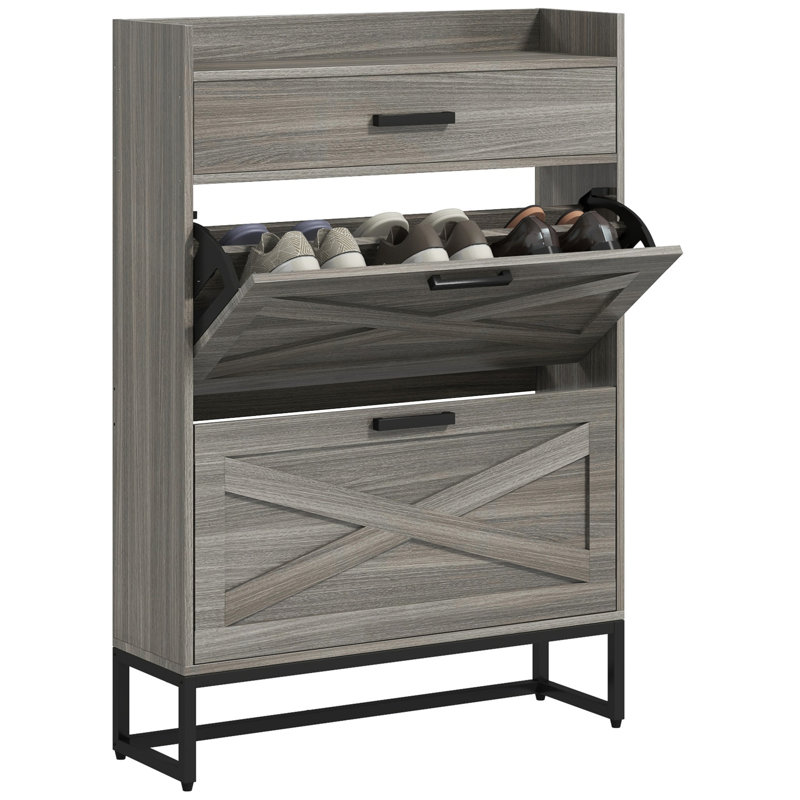 Armoire à chaussures étroite, Gris