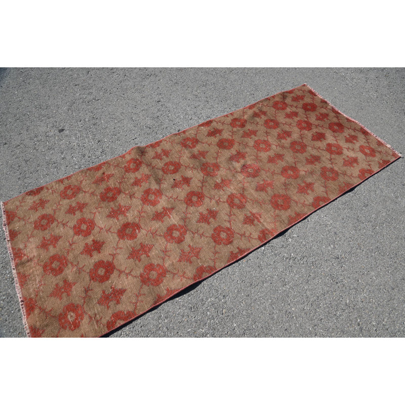 Tapis tissés à la main, tapis décoratifs 3 pi x 7,1 pi, tapis antiques, tapis rouges, tapis rétro, tapis turc