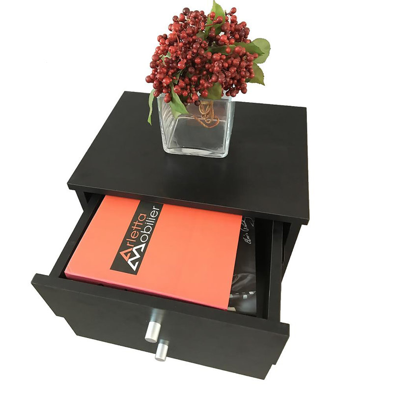 Vasilis 15.75'' W Nightstand, Black