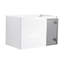 Armoire de meuble-lavabo moderne avec rangement, finition blanc brillant, parfaite pour les petites salles de bain