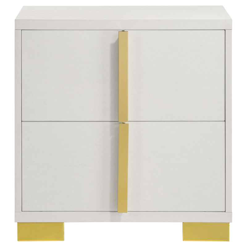 Sabrielle Manufactured Wood Bedroom Set, King, White, 4 Pcs: Bed, Nightstand, Dresser, Mirror