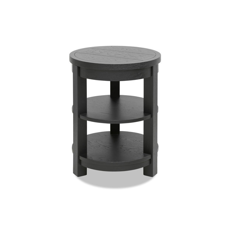 Table de bout à trois pieds avec rangement, Noir