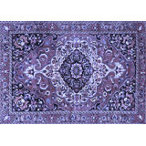 Oriental Machine Woven Wool/Polyester Area Rug in Purple