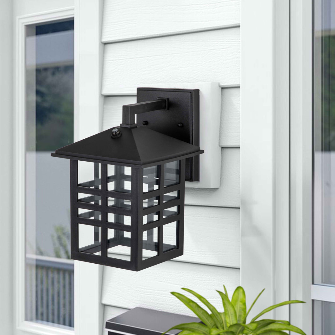 Dusk to Dawn Rust Resistant 10.5"H Black Outdoor LED Wall Lantern Red Barrel Studio®