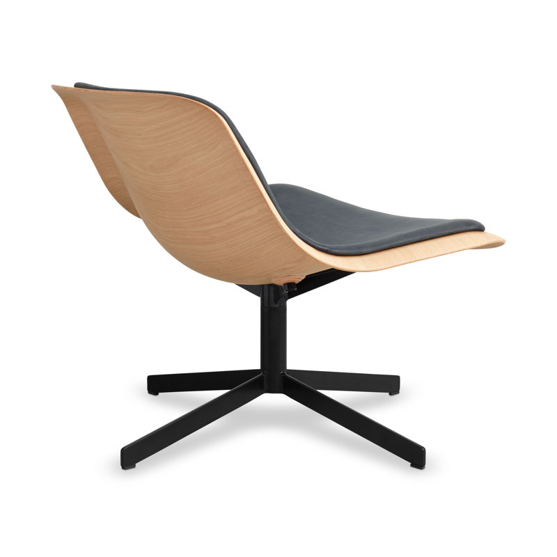 Nonesuch Swivel Lounge Chair, Ink Genuine Leather