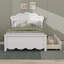 Lit plateforme en bois avec tête de lit en forme de fleur-971140864-971140865