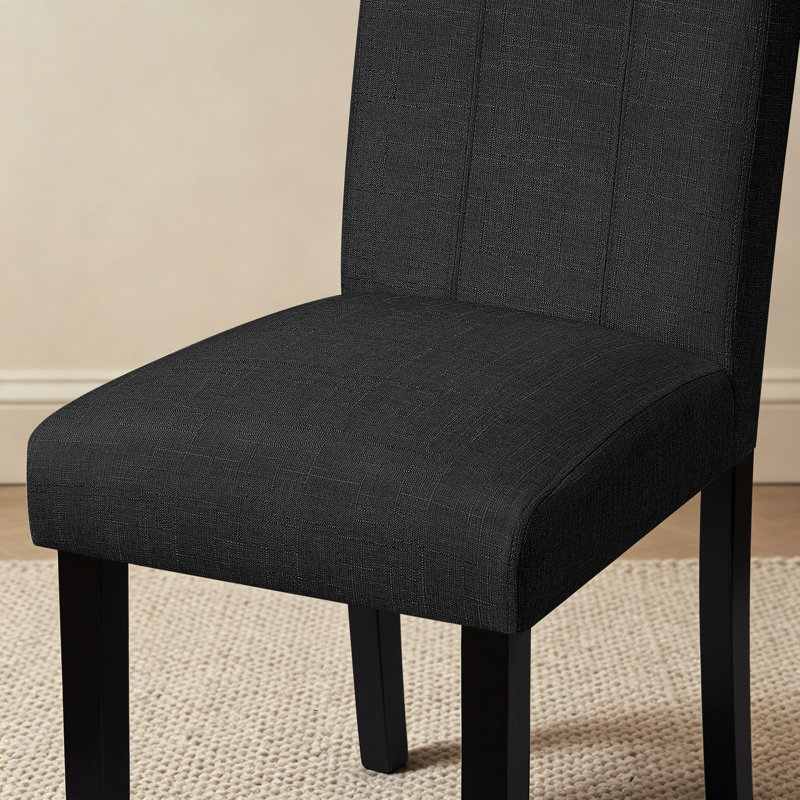 Chaises de salle à manger rembourrées Parsons (ensemble de 2) - Siège en tissu avec pieds en bois massif, chaises d'appoint de cuisine modernes