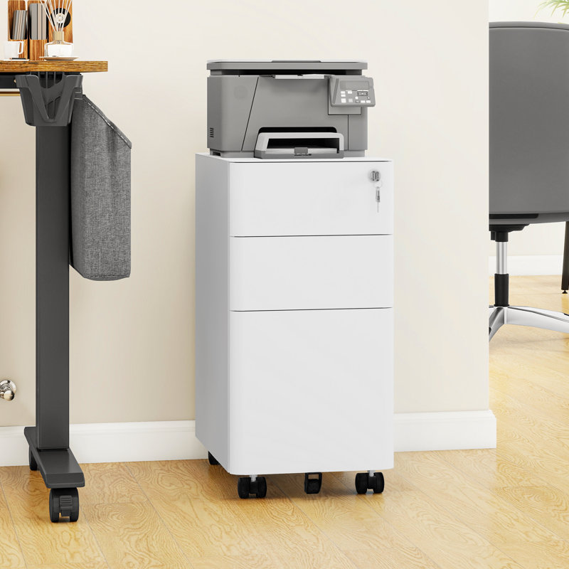 3 Drawer storage unit Filing Cabinet, White