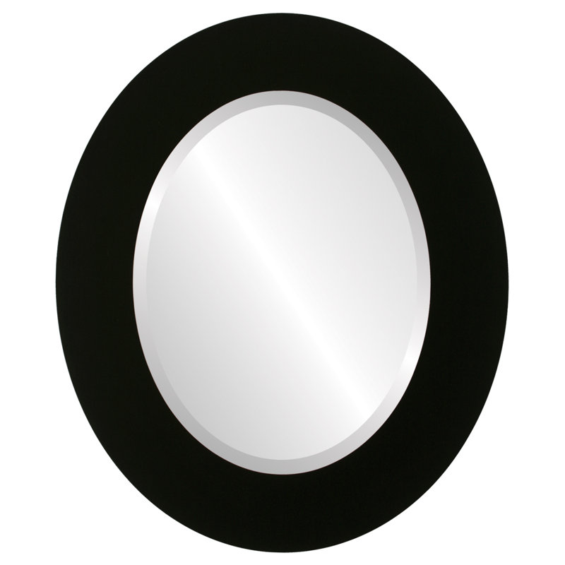 Royster Flat Wall Mirror, 21" H x 17" W, Matte Black