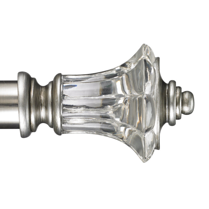 Tringle à rideaux simple 1,13 po Bustos, H 3 po x l 120 po x P 6 po, Argent antique