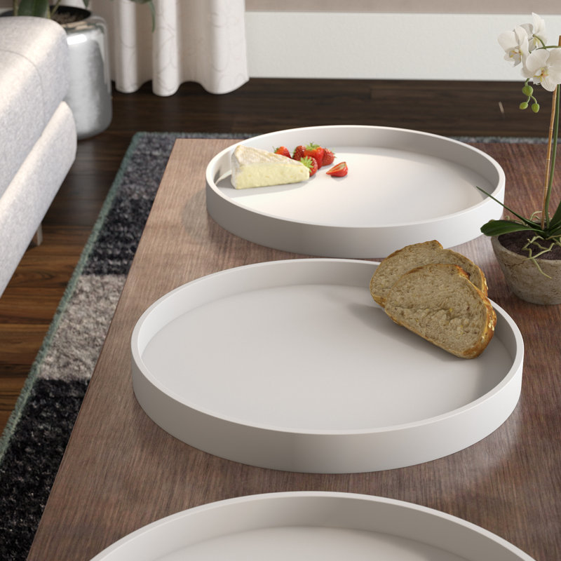 Ebern Designs Haowen Plastic Platter, White
