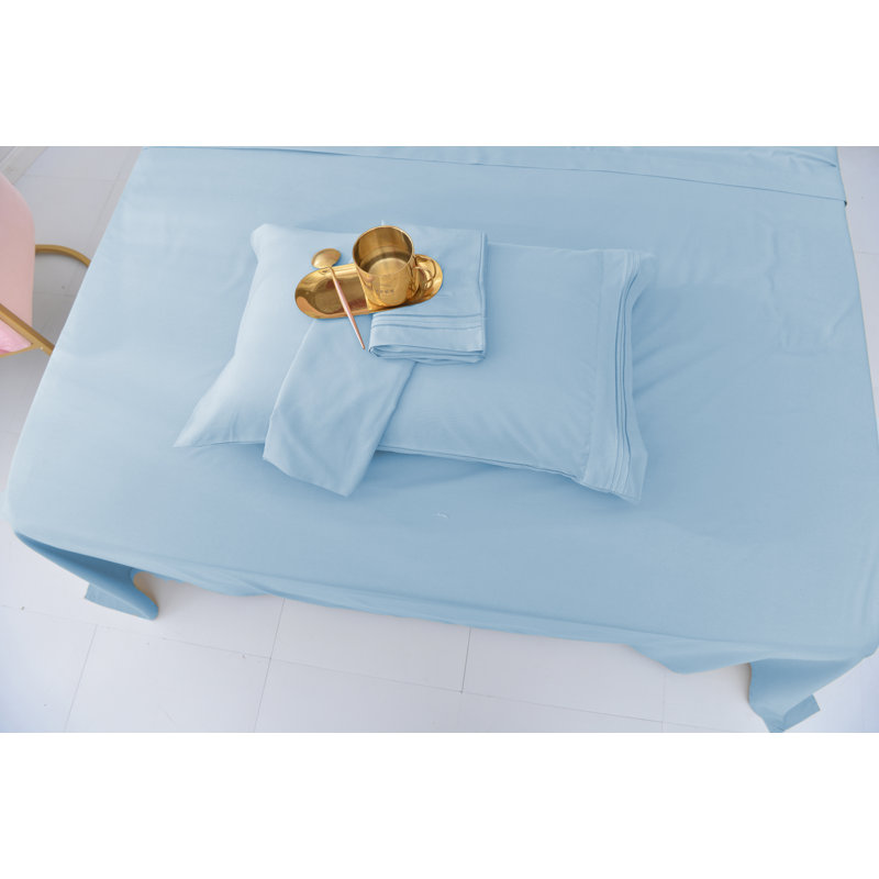 Rayon from Bamboo Sheet Set, King, Light Blue