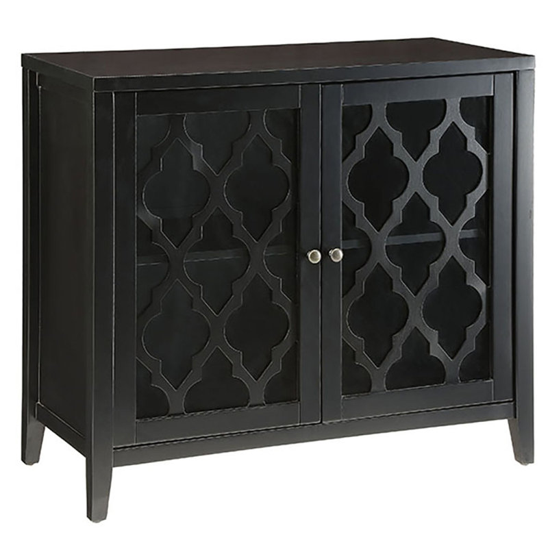 Black Console Table with Shelf Inside