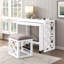 Ensemble de bureau et tabouret avec bureau à roulettes 3 pièces avec roulettes et 2 ports de chargement