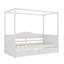 Lit à baldaquin simple avec deux tiroirs, structure de lit plateforme en bois-698242517