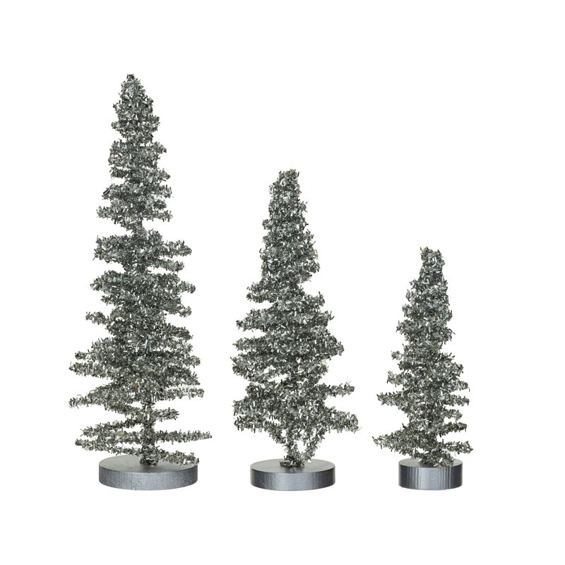 Tinsel Trees With Glitter