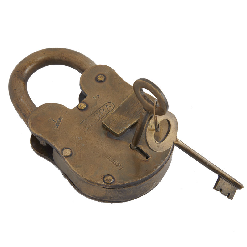 Serrure et clé Dominick, Laiton, H 6,2 po x l 3,75 po x P 1,55 po