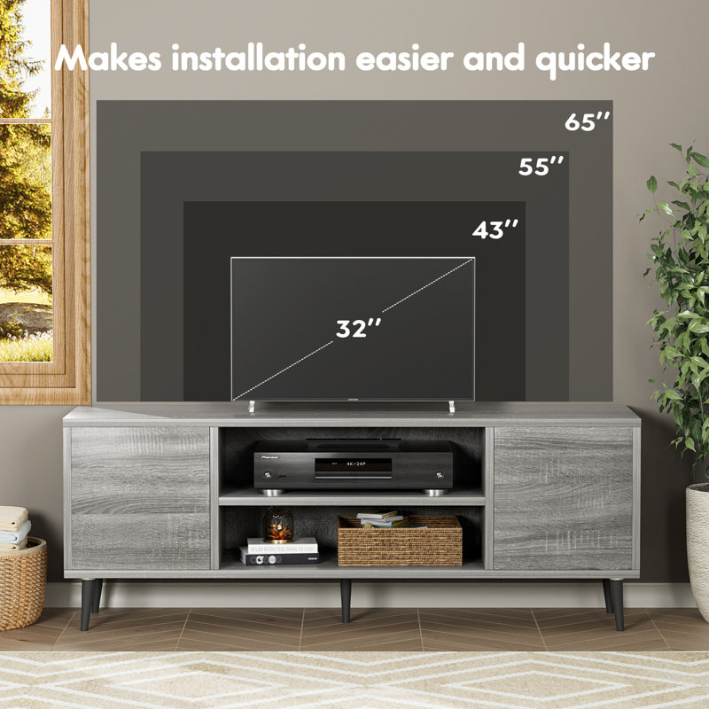 Aronoff 58'' Media Console for TVs up to 65", Slate Gray
