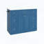 Meuble-lavabo sur pied avec lavabo en céramique, six tiroirs, tiroir central rabattable, portes doubles à fermeture amortie et porte-serviettes réversible, bleu marine-2131513480