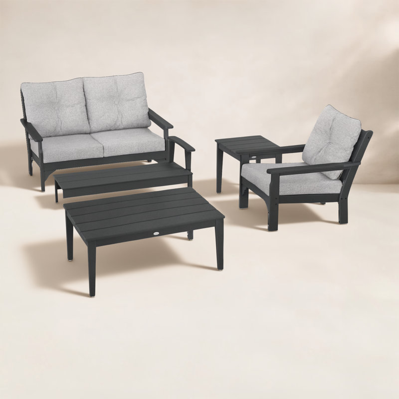 Vineyard 4-Piece Deep Seating Set, Grey Revolution®, Black