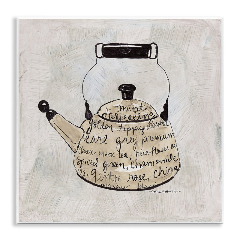 «Tea Types on Kettle», art mural, par Carol Robinson