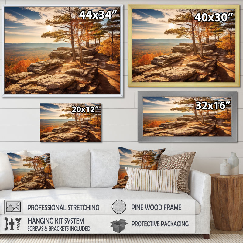 «Serene Beauty Of Cheaha State Park II», reproduction sur toile, H 30 po x l 40 po x P 1,5 po, Encadrement doré
