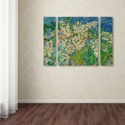 " Chesnut Branches 3 " by Vincent Van Gogh 3 Piece Art Print