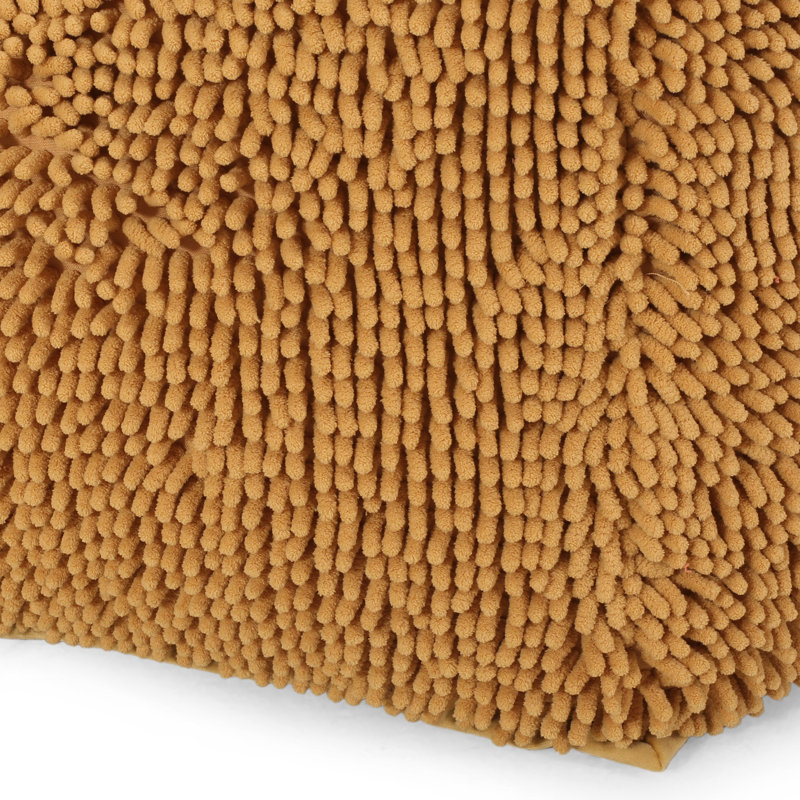 Repose-pieds carré en microfibre Spongy, Jaune
